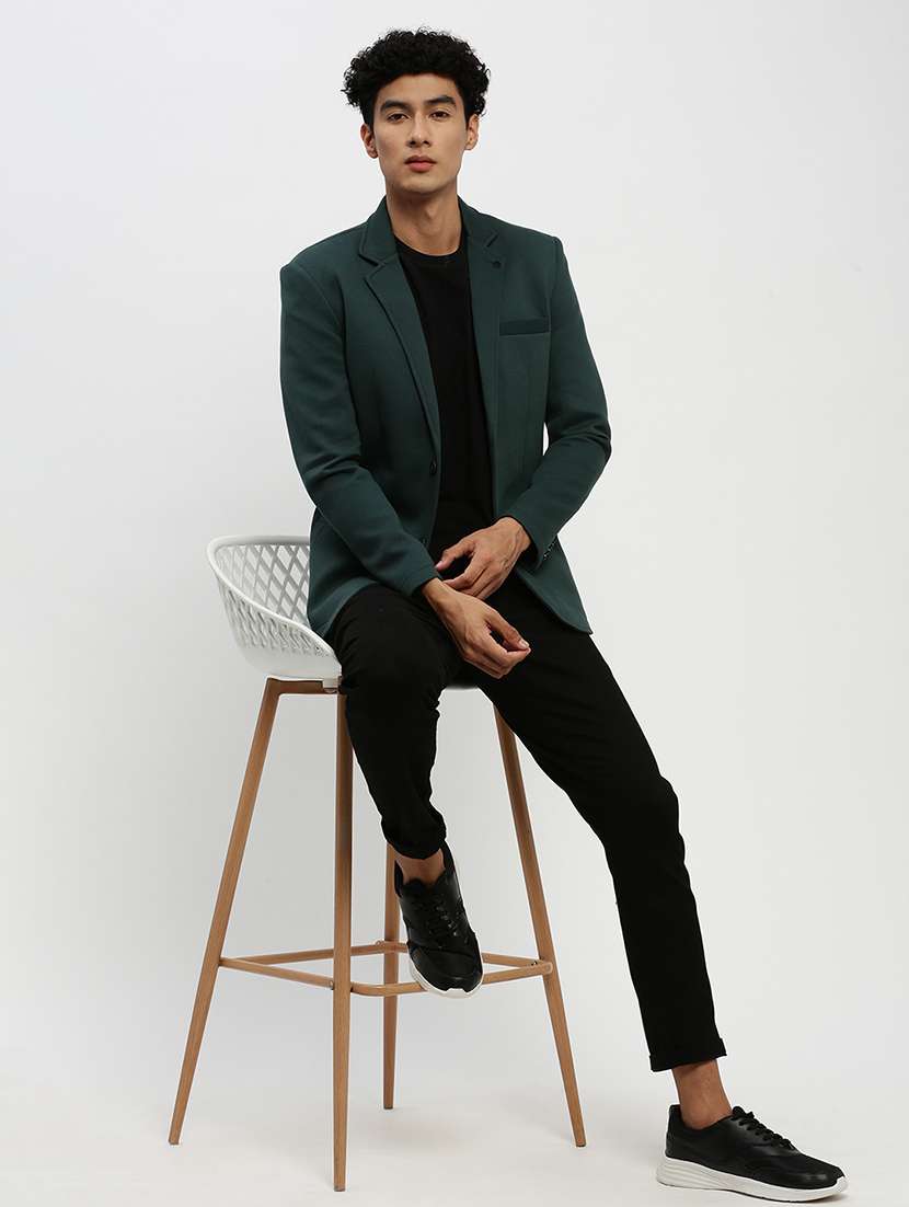 men's solid single-breasted blazer - 21721422 -  Standard Image - 3