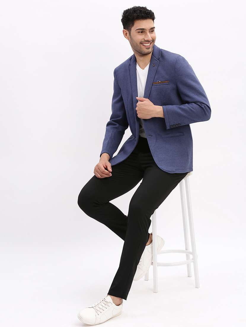 men's solid single-breasted blazer - 21721424 -  Standard Image - 3