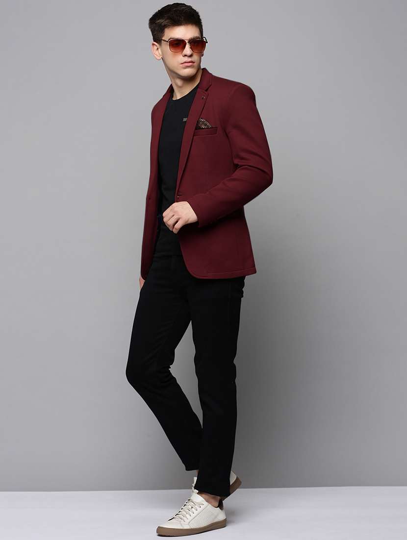 men's solid single-breasted blazer - 21721426 -  Standard Image - 3