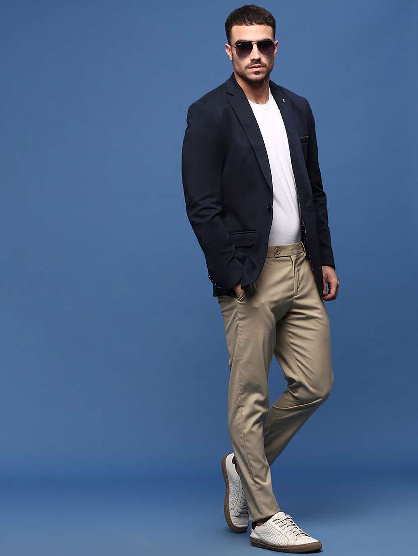 men's solid single-breasted blazer - 21721428 -  Standard Image - 3