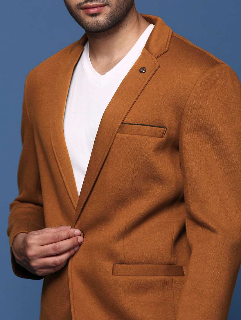 men's solid single-breasted blazer - 21721429 -  Standard Image - 5