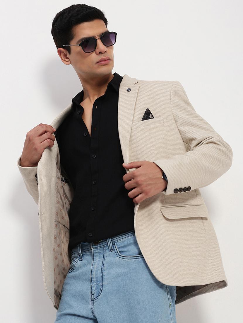 men's solid single-breasted blazer - 21721436 - Standard Image - 5