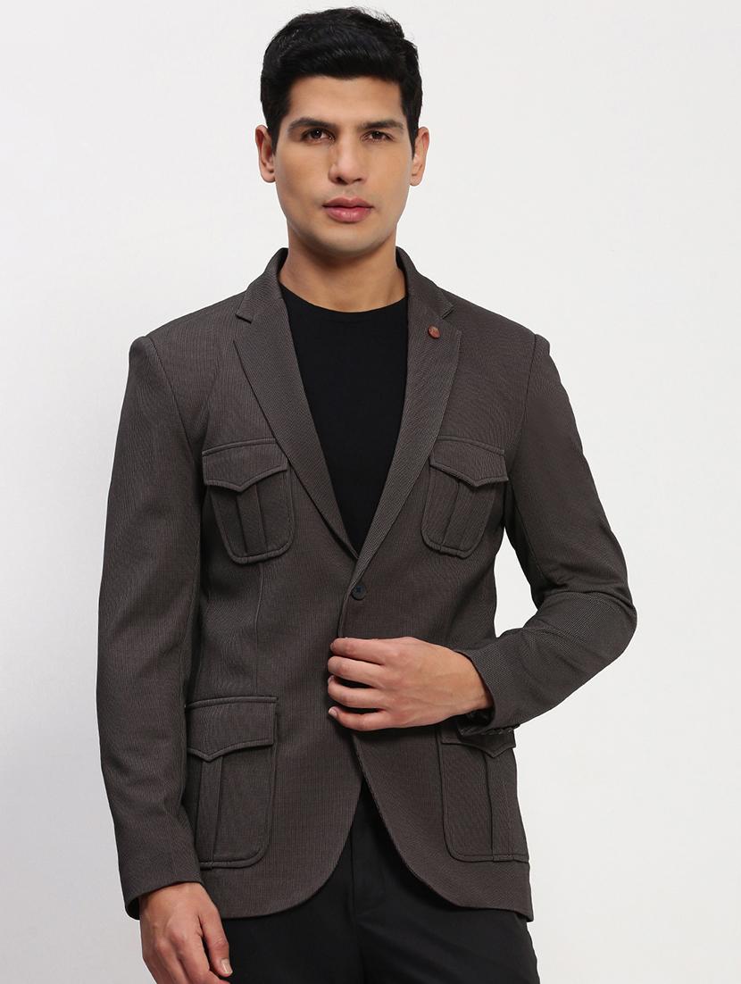 men's solid single-breasted blazer - 21721437 - Zoom Image - 0