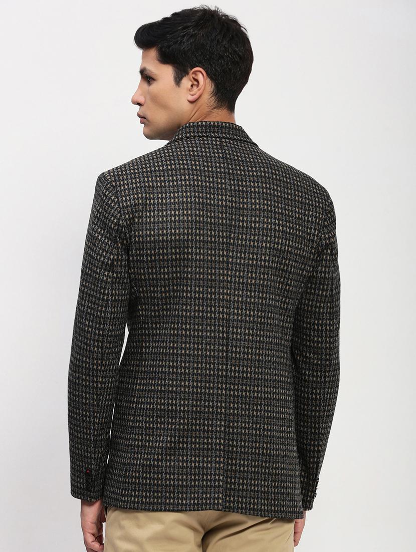 men long sleeves checkered single breasted casual blazer - 21721442 - Standard Image - 3