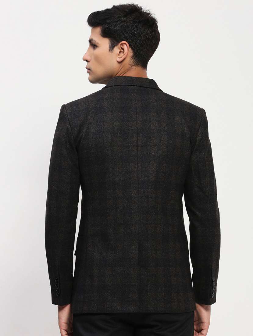 men long sleeves checkered single breasted casual blazer - 21721443 -  Standard Image - 3