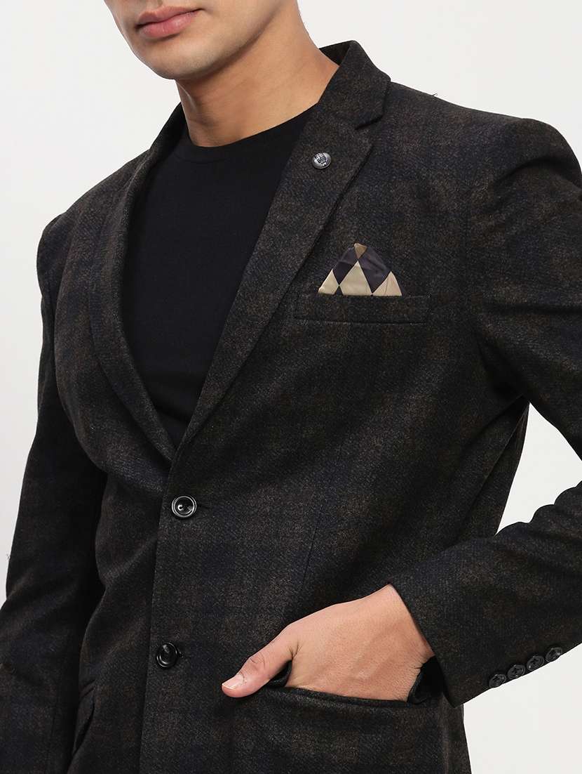 men long sleeves checkered single breasted casual blazer - 21721443 -  Standard Image - 5