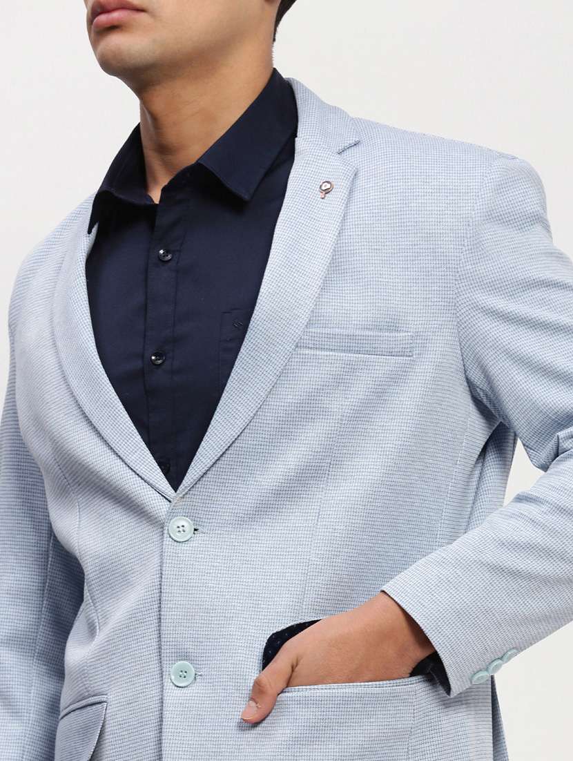 men long sleeves self design single breasted casual blazer - 21721445 -  Standard Image - 5