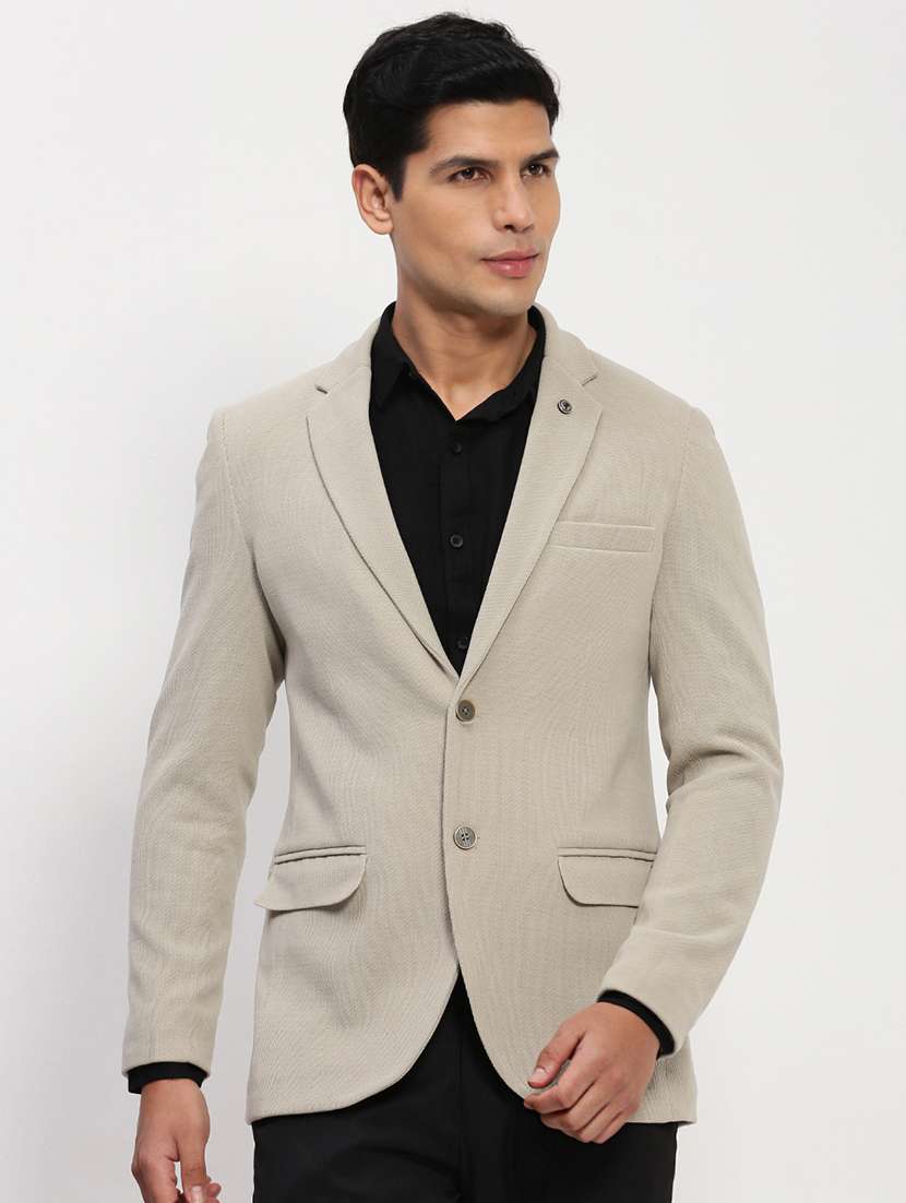 men long sleeves solid single breasted casual blazer