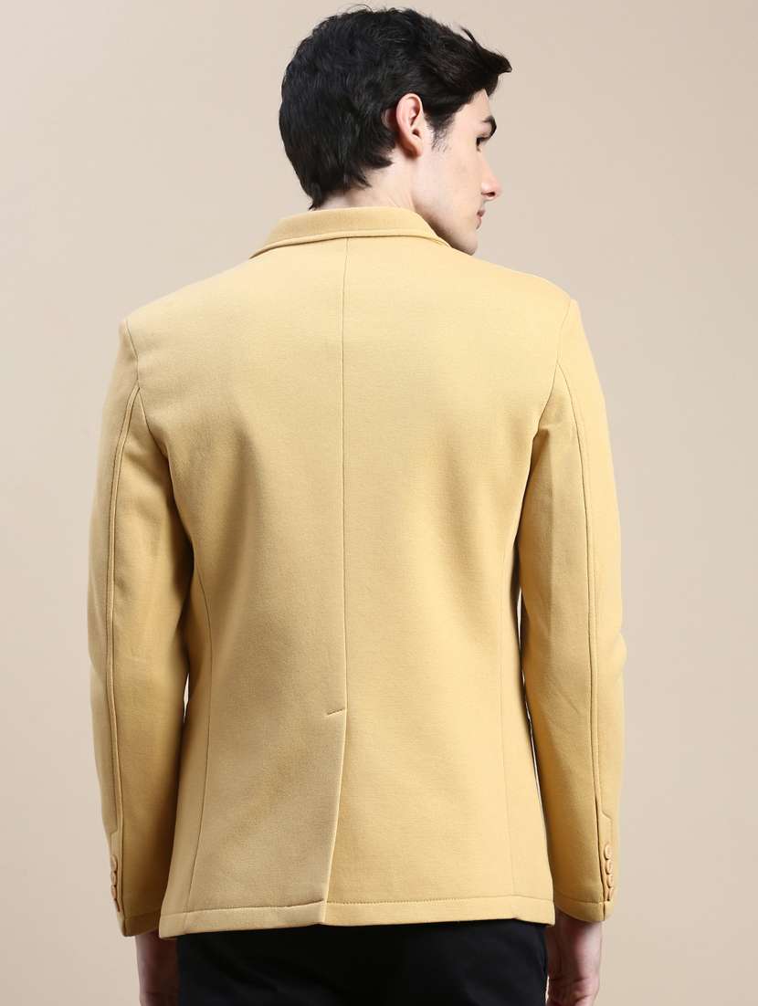 Men Solid Lapel Collar Single Breasted Casual Blazer - 21721451 -  Standard Image - 3