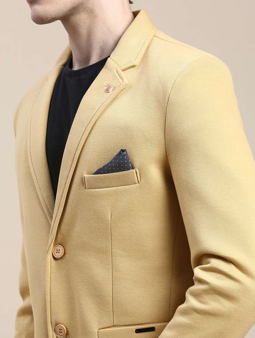 Men Solid Lapel Collar Single Breasted Casual Blazer - 21721451 -  Standard Image - 5