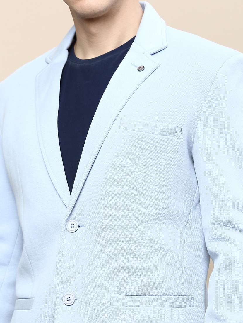 Men Solid Lapel Collar Single Breasted Casual Blazer - 21721455 -  Standard Image - 5