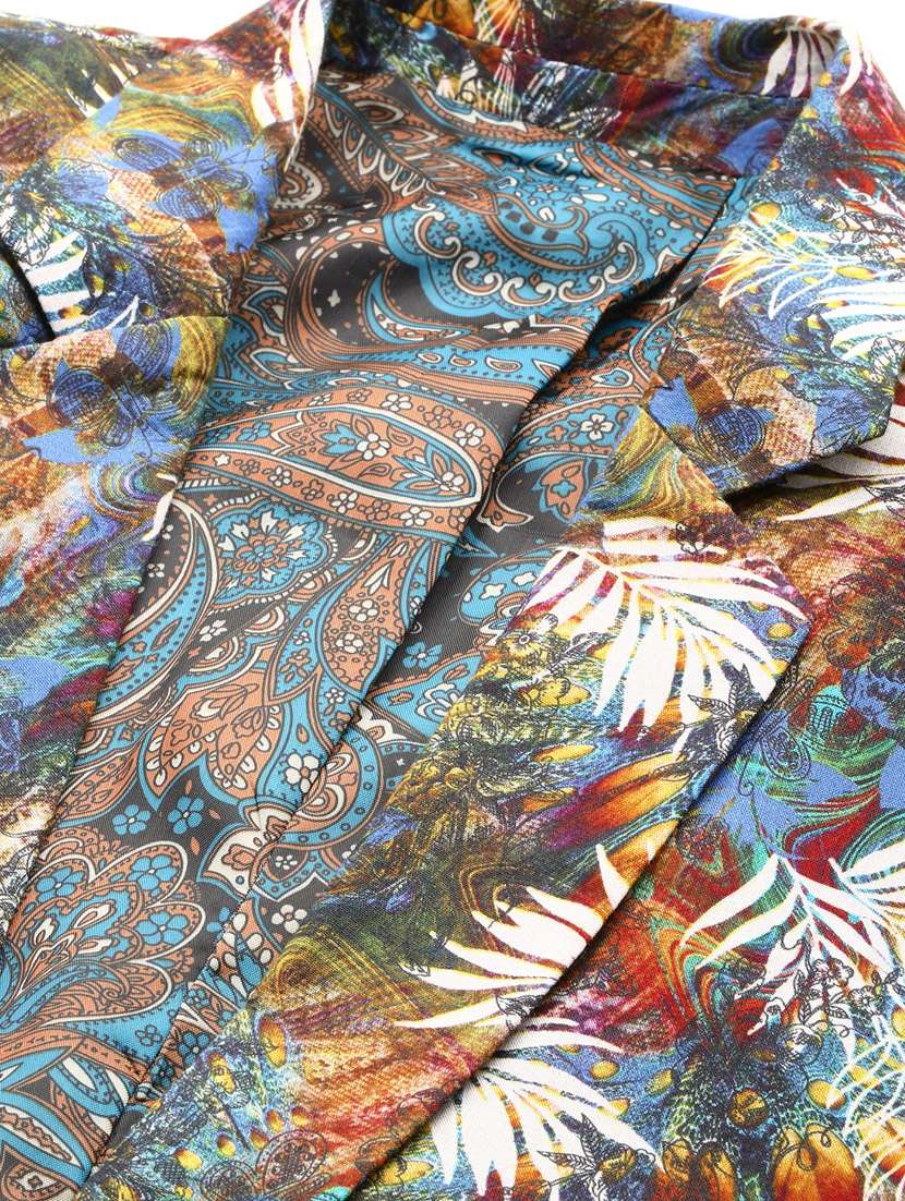 men printed lapel collar single breasted casual blazer - 21721493 -  Standard Image - 5