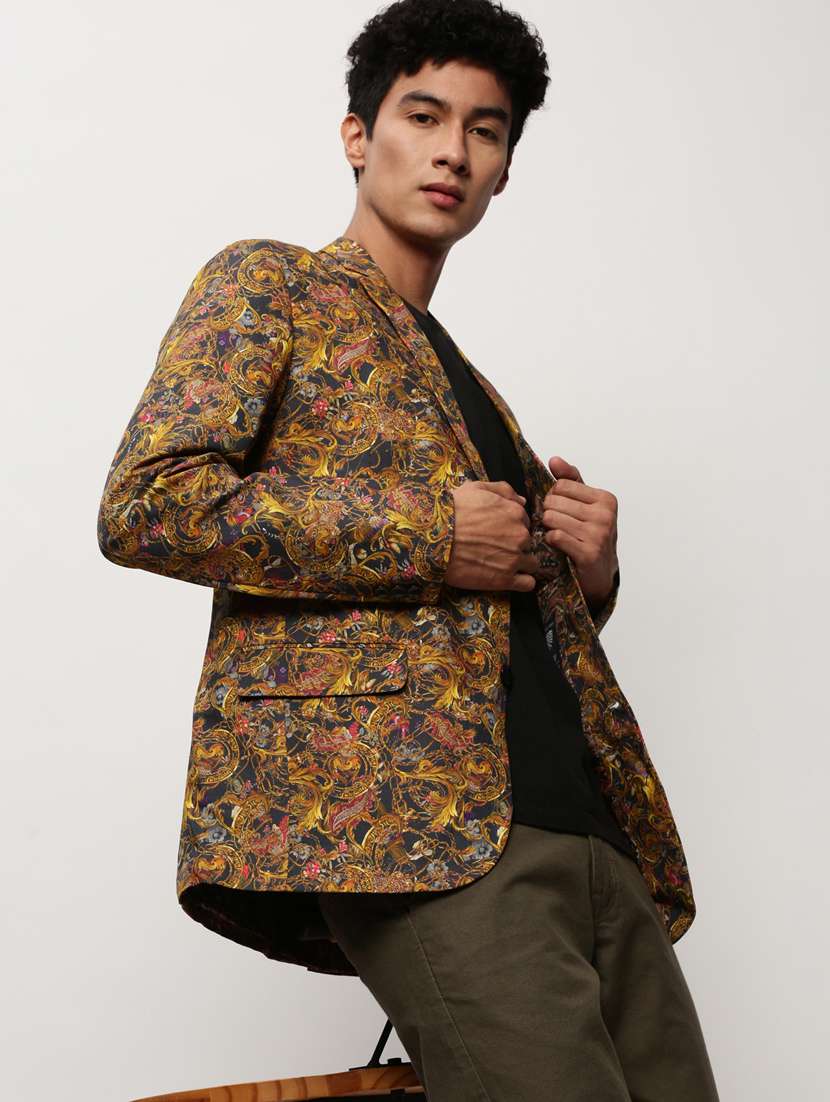 Men Printed Lapel Collar Single Breasted Casual Blazer - 21721495 -  Standard Image - 3