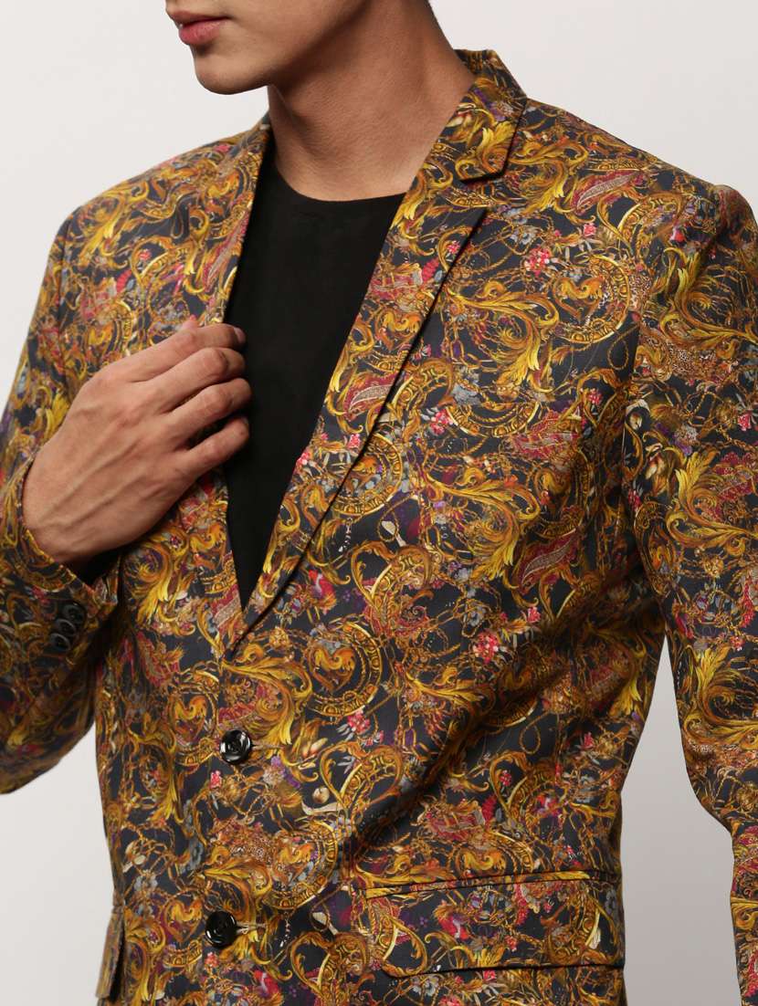 Men Printed Lapel Collar Single Breasted Casual Blazer - 21721495 -  Standard Image - 5