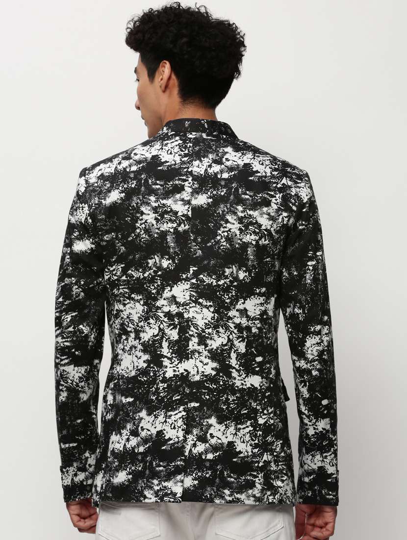 men printed long sleeve bandhgalas casual blazer - 21721509 -  Standard Image - 3