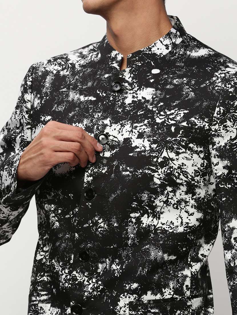 men printed long sleeve bandhgalas casual blazer - 21721509 -  Standard Image - 5
