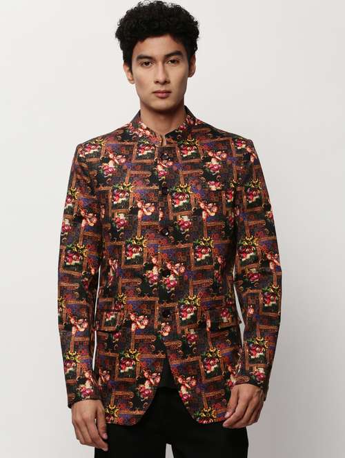 men printed long sleeve bandhgalas casual blazer - 21721510 -  Standard Image - 0