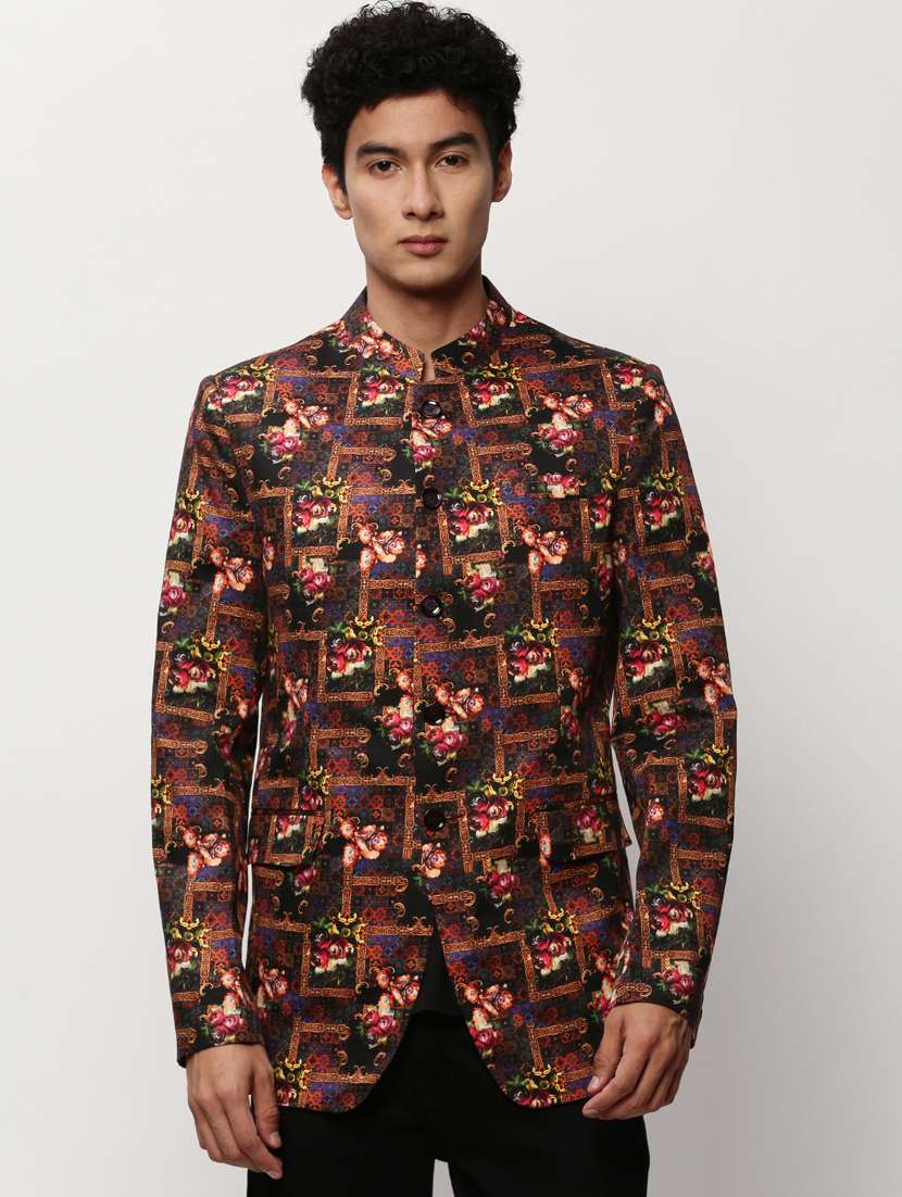 men printed long sleeve bandhgalas casual blazer - 21721510 -  Zoom Image - 0