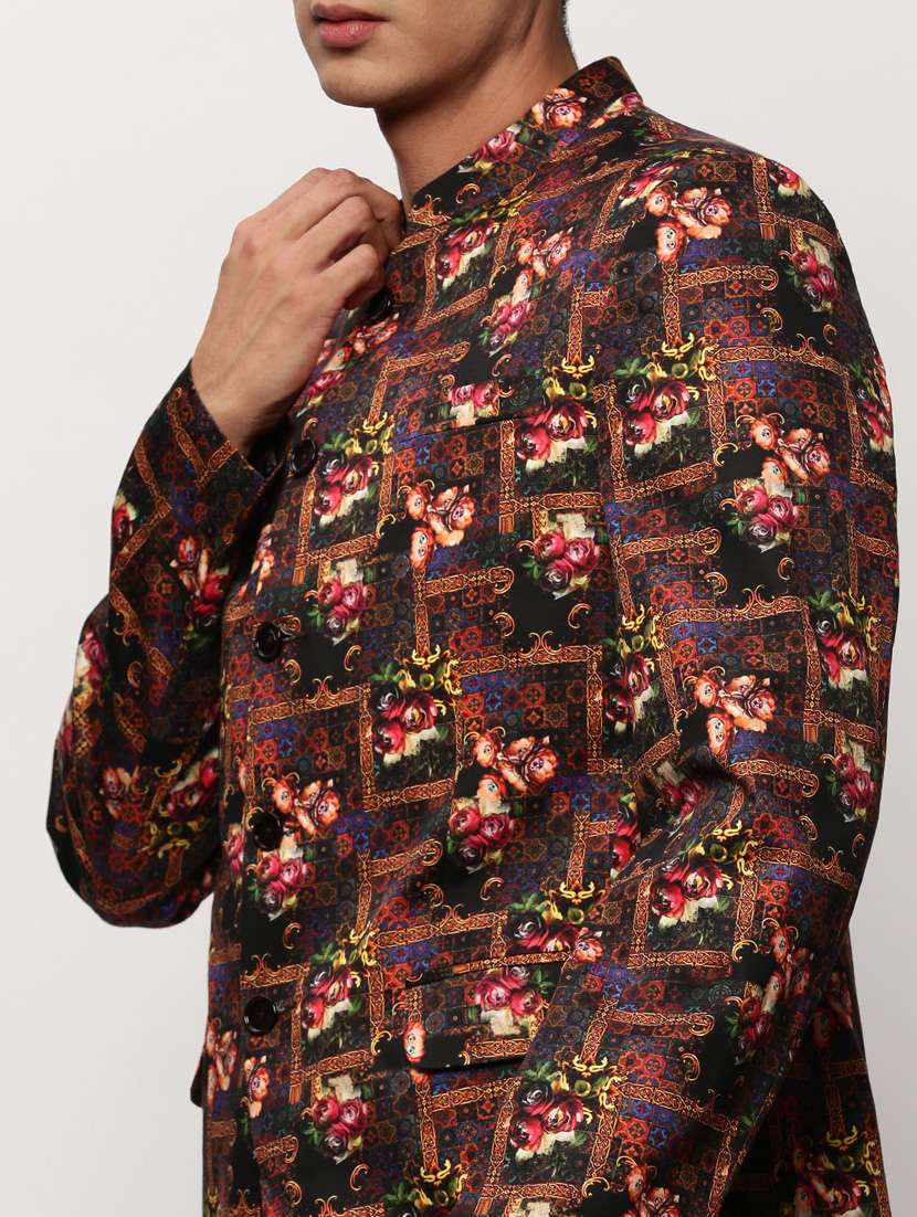 men printed long sleeve bandhgalas casual blazer - 21721510 -  Standard Image - 5