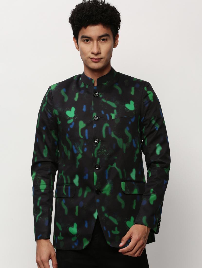 men printed long sleeve bandhgalas casual blazer - 21721511 -  Zoom Image - 0