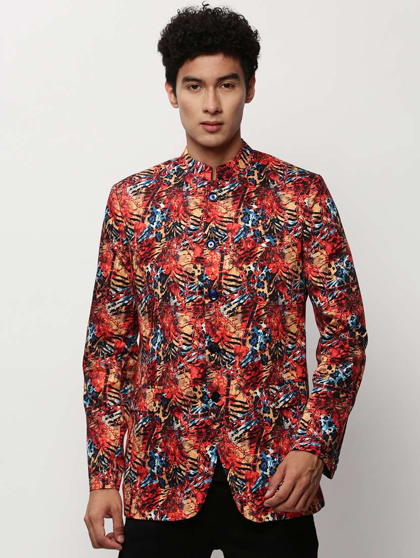 men printed long sleeve bandhgalas casual blazer - 21721512 -  Zoom Image - 0