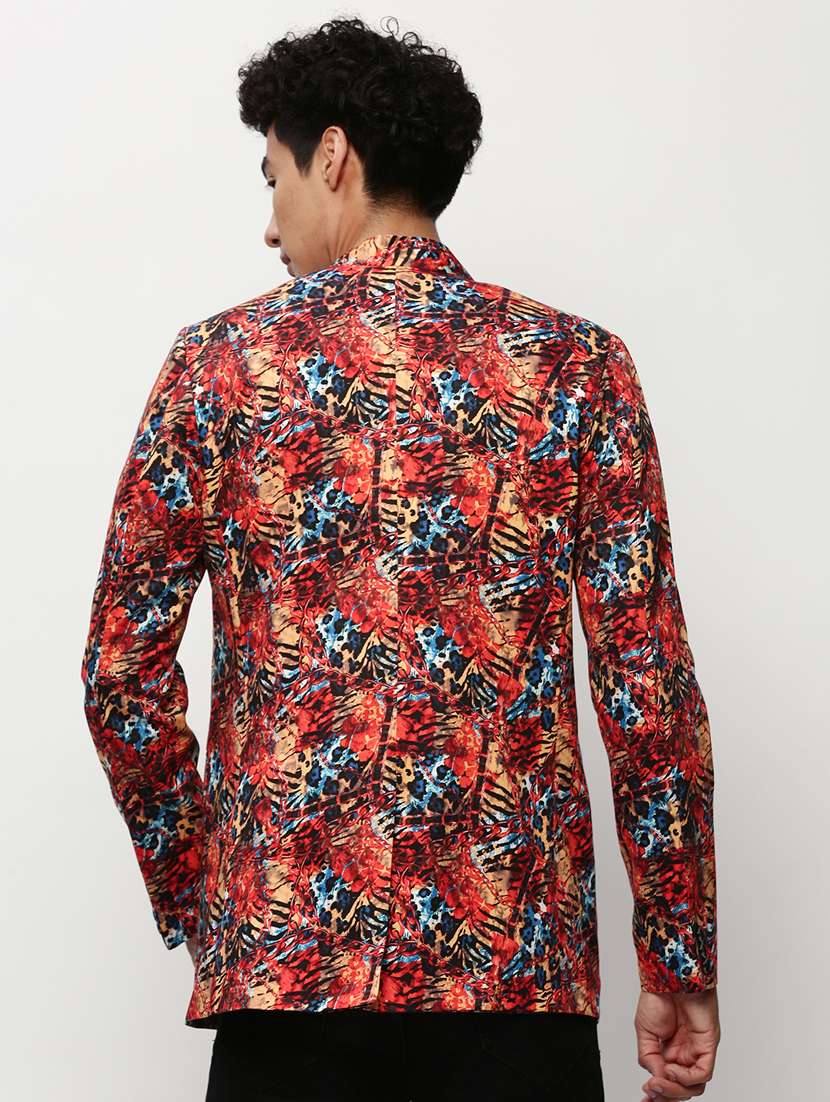 men printed long sleeve bandhgalas casual blazer - 21721512 -  Standard Image - 3