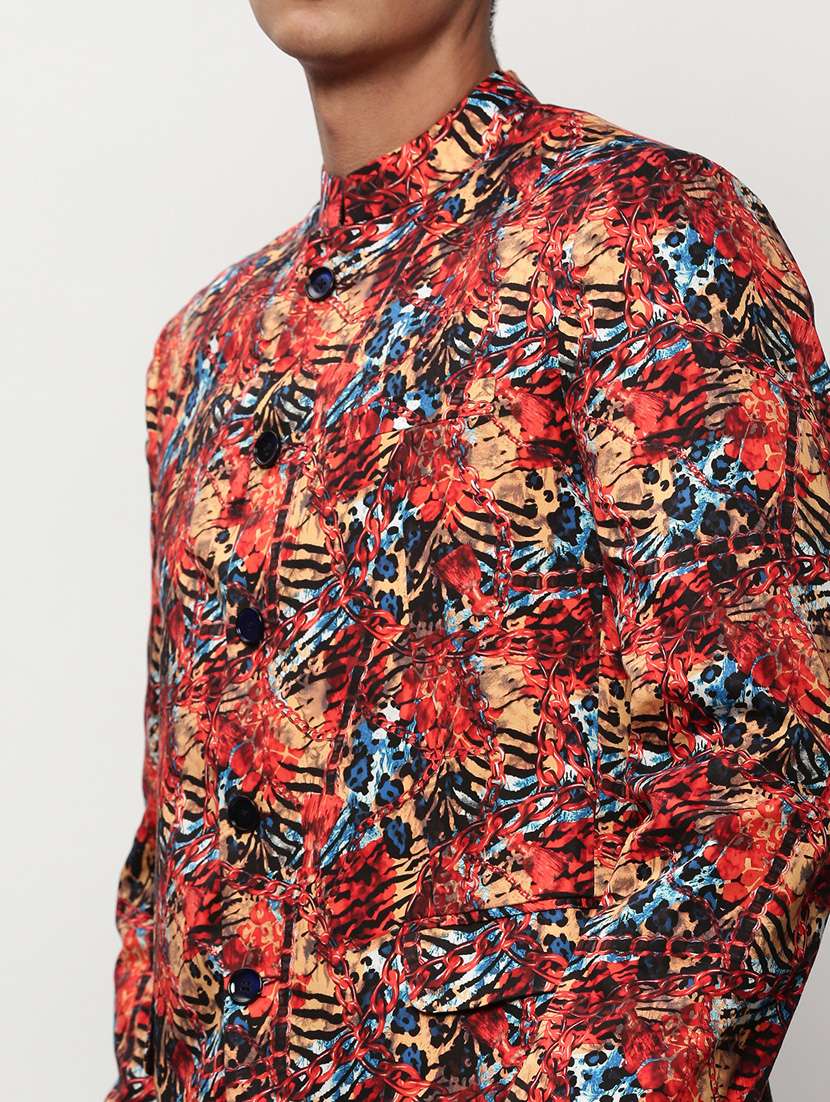men printed long sleeve bandhgalas casual blazer - 21721512 -  Standard Image - 5