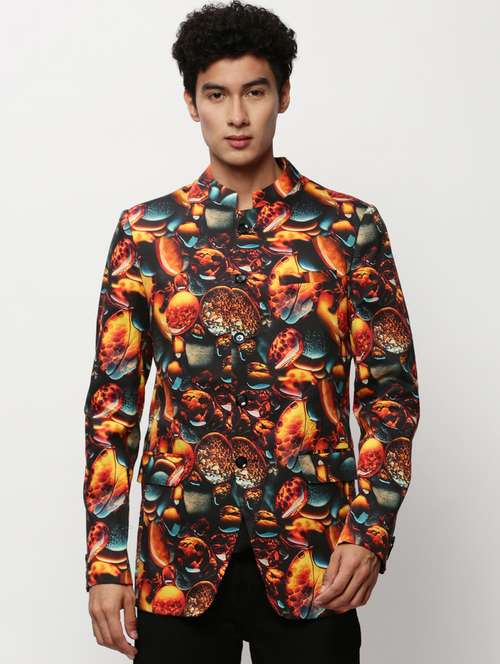 men printed long sleeve bandhgalas casual blazer - 21721514 -  Standard Image - 0