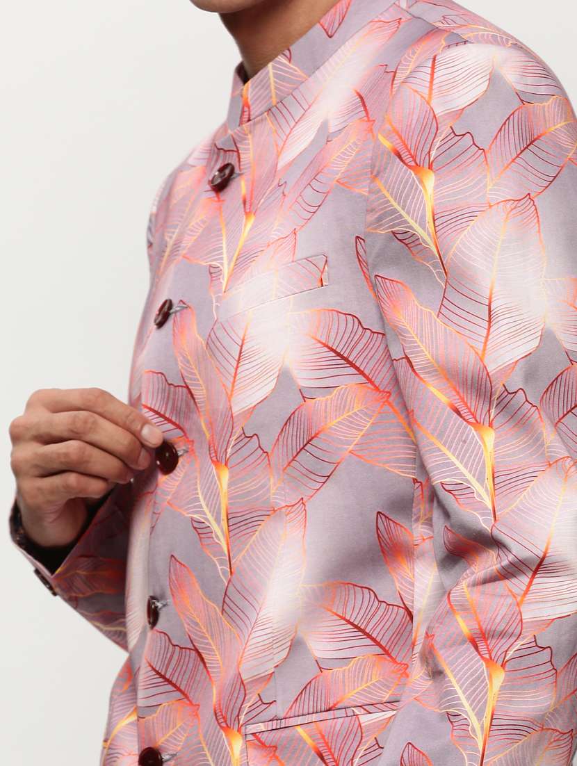 men printed long sleeve bandhgalas casual blazer - 21721515 -  Standard Image - 5