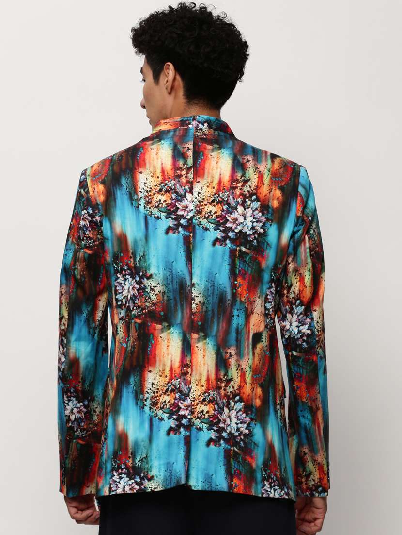 men printed long sleeve bandhgalas casual blazer - 21721518 -  Standard Image - 3
