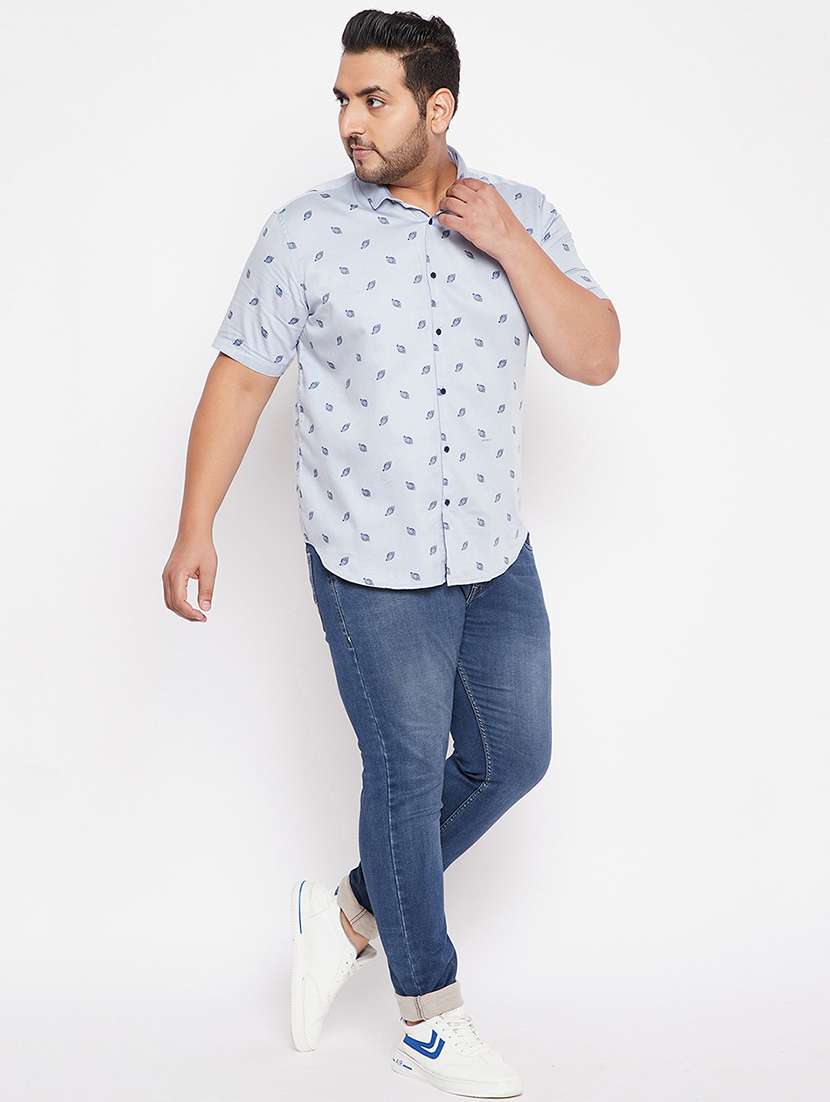 men short sleeves printed plus size casual shirt - 21721523 -  Standard Image - 5