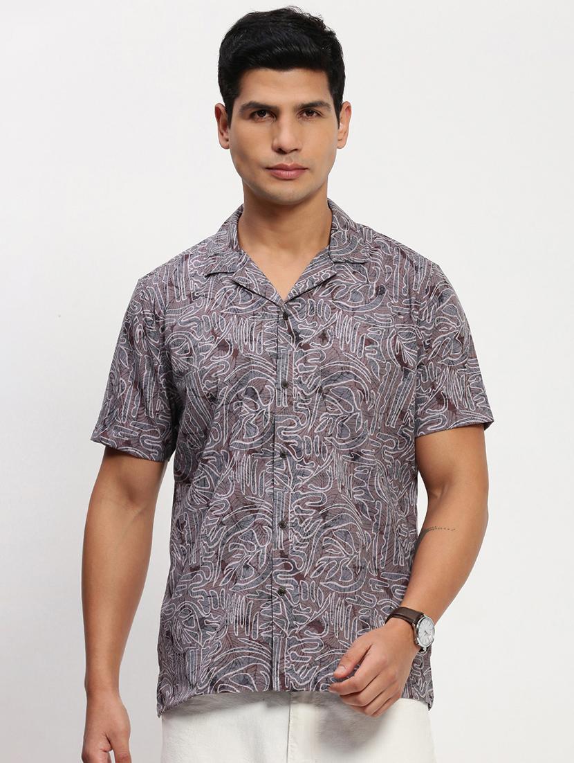 men short sleeves printed casual shirt - 21721529 - Zoom Image - 0