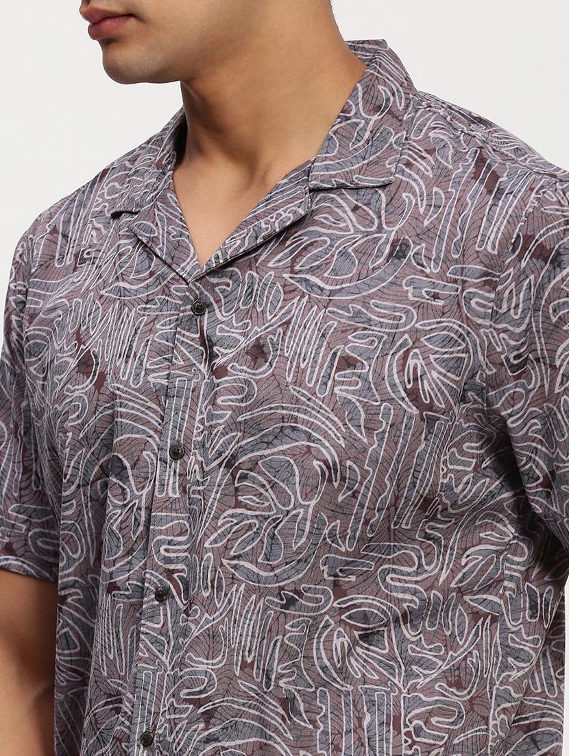 men short sleeves printed casual shirt - 21721529 - Standard Image - 5