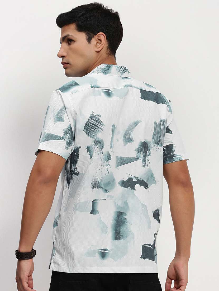 men short sleeves printed casual shirt - 21721532 -  Standard Image - 3