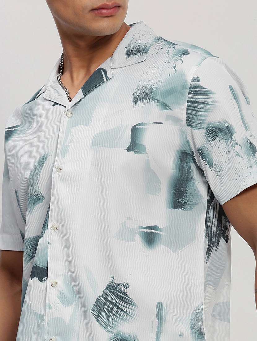 men short sleeves printed casual shirt - 21721532 -  Standard Image - 5