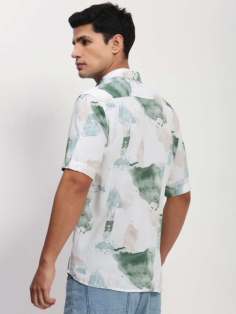 men short sleeves printed casual shirt - 21721536 -  Standard Image - 3