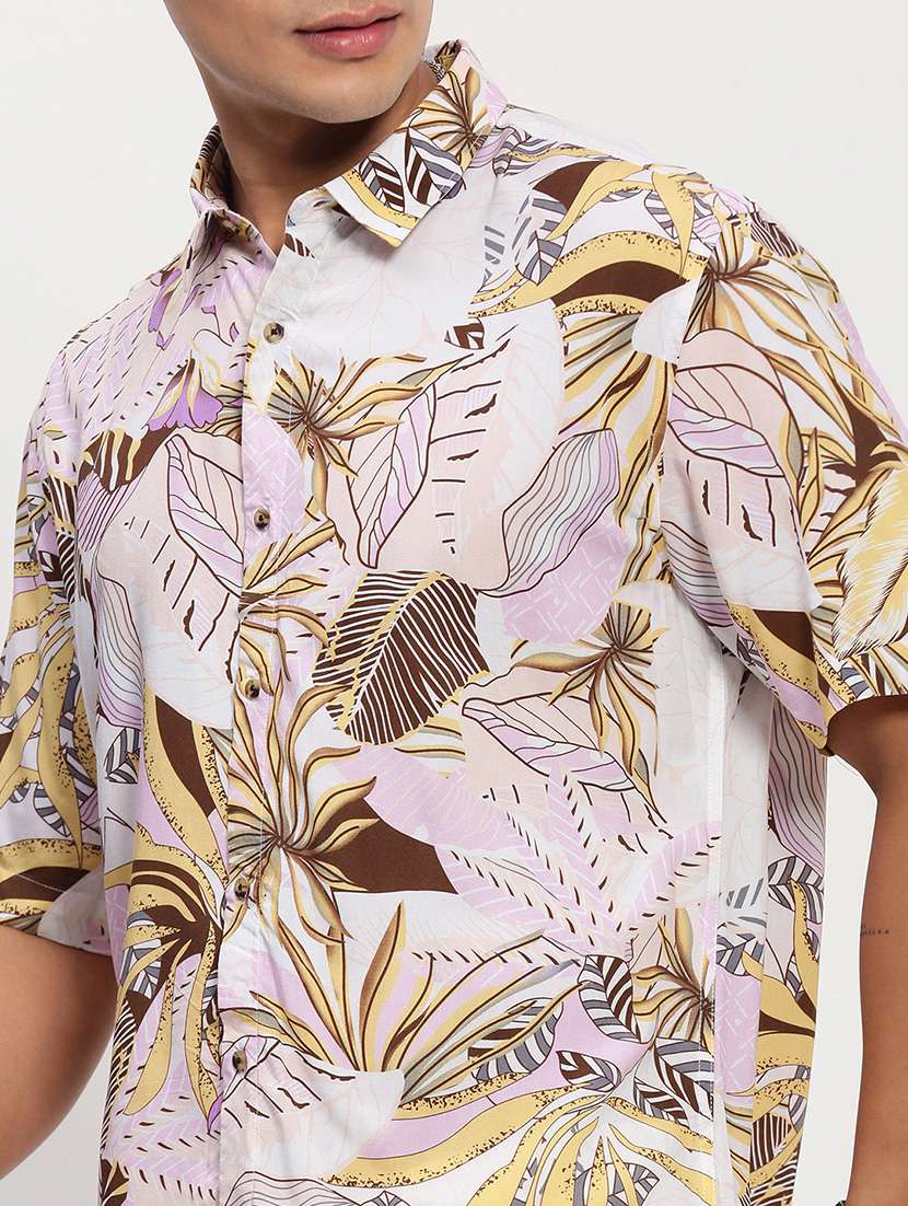 men short sleeves printed casual shirt - 21721537 -  Standard Image - 5
