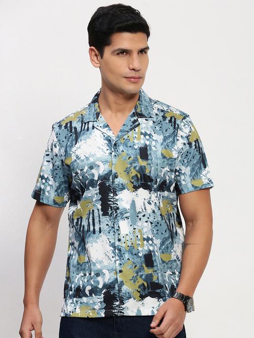 men short sleeves printed casual shirt - 21721542 - Standard Image - 0