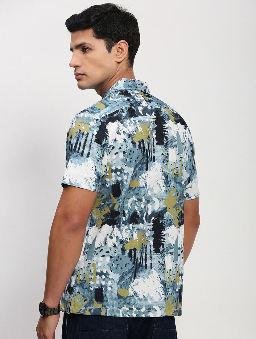 men short sleeves printed casual shirt - 21721542 - Standard Image - 3