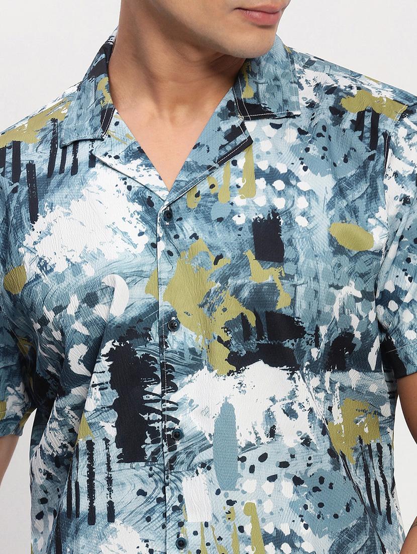 men short sleeves printed casual shirt - 21721542 - Standard Image - 5