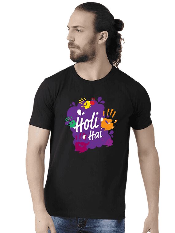 men holi printed festive t-shirt