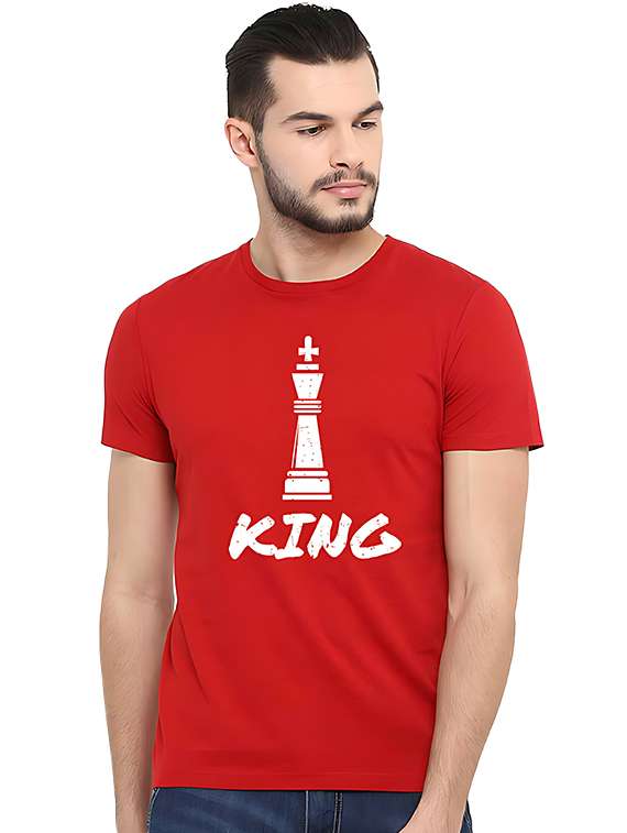 men front print short sleeve t-shirt