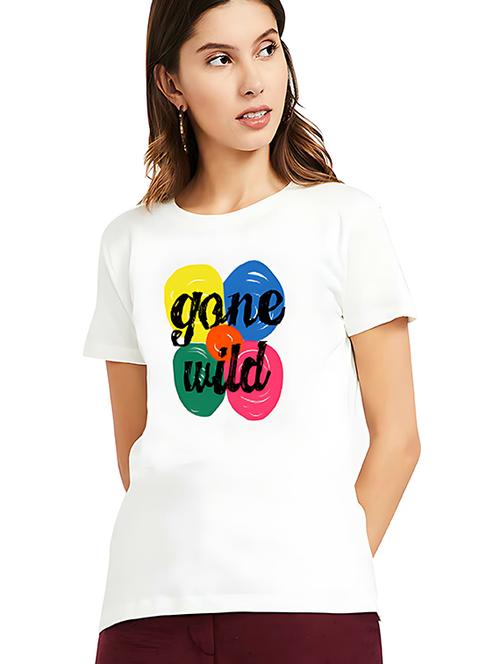 women front print short sleeve t-shirt - 21721568 - Standard Image - 0
