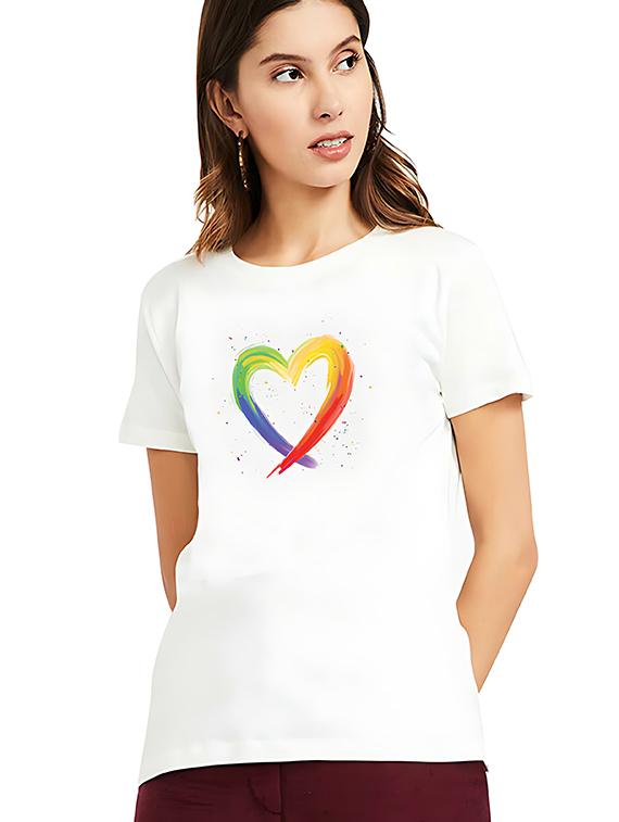 women front print short sleeve t-shirt
