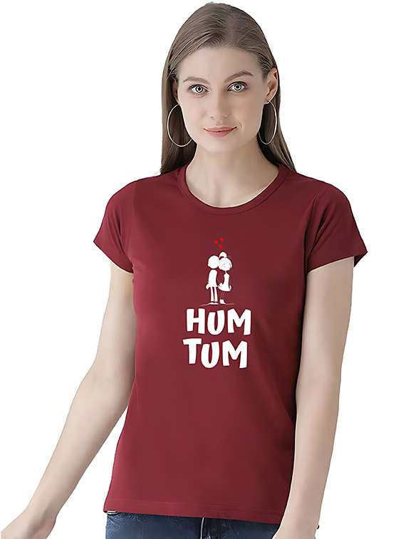 women front print short sleeve t-shirt - 21721575 -  Zoom Image - 0