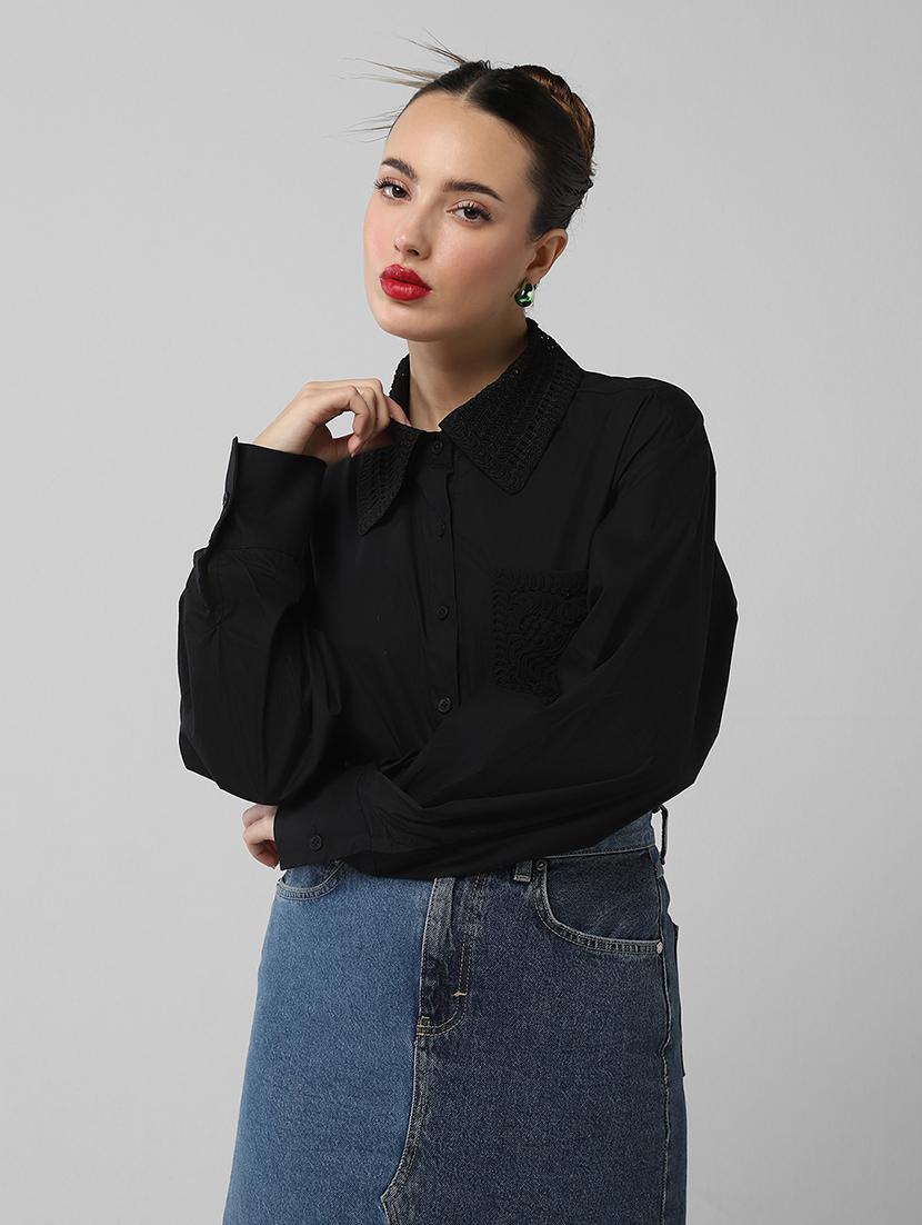 women solid long sleeve shirt - 21721651 - Zoom Image - 0