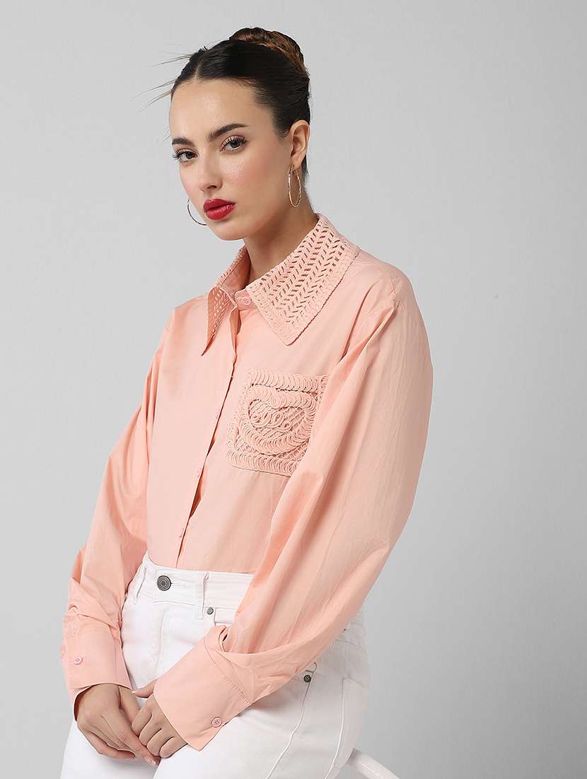 women solid long sleeve shirt - 21721654 -  Standard Image - 5