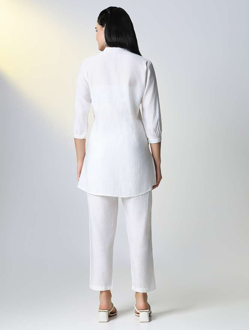 women embroidered top and trouser co-ord set - 21721660 -  Standard Image - 3