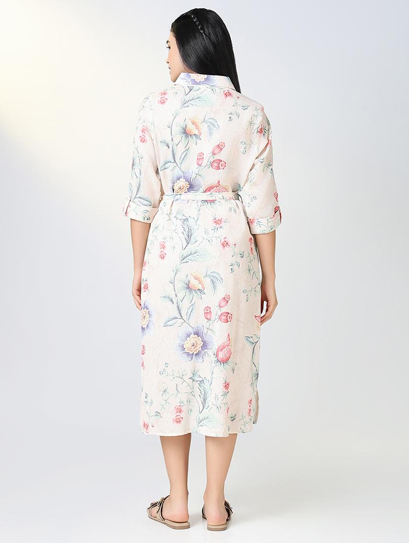 cream cotton shirt dress - 21721676 - Standard Image - 3
