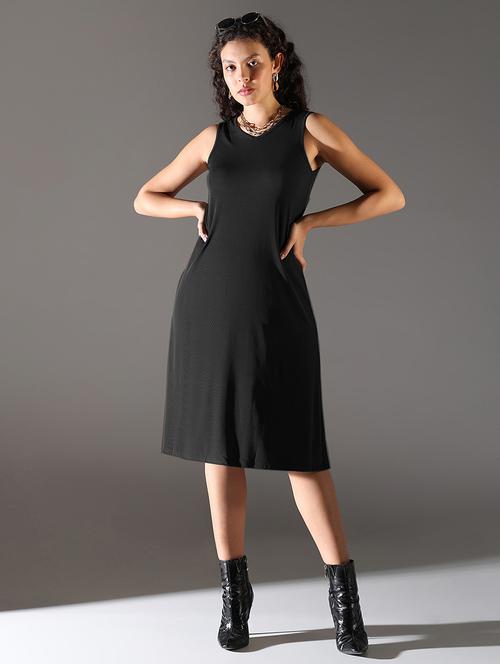 black cotton aline dress - 21721679 - Standard Image - 0